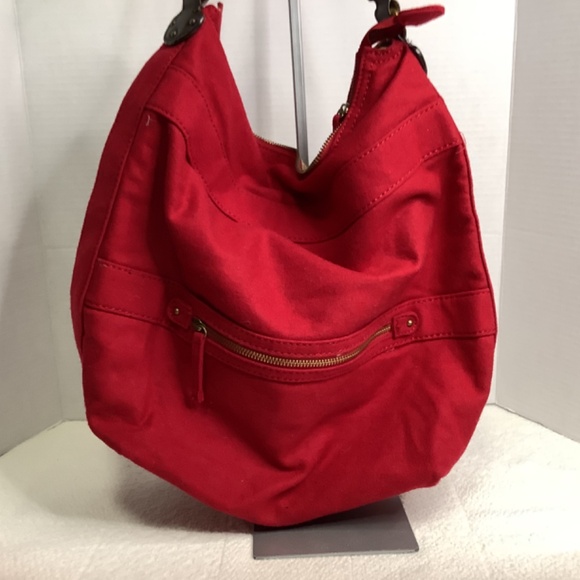 EUC Gap Red Wool shoulder bag tote - Picture 2 of 11
